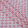 Oscare de la Renta Peony Pink Checkered Stretch Silk Crepe de Chine - Folded | Mood Fabrics