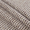 Italian Ecru and Bordeaux Checkerd Wool Blend - Folded | Mood Fabrics