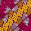 Golden Rod and Fuchsia Abstract Waxed Cotton African Print - Folded | Mood Fabrics