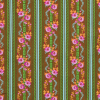 Brown and Pink Striped Floral Cotton Print | Mood Fabrics