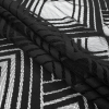 Black Geometric Fringe Panel - Folded | Mood Fabrics