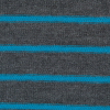 Charcoal and Turquoise Striped Hacci Baby Knit - Detail | Mood Fabrics