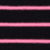 Black and Neon Pink Striped Hacci Baby Knit - Detail | Mood Fabrics