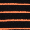 Black and Neon Orange Striped Hacci Baby Knit - Detail | Mood Fabrics