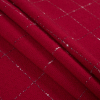Tango Red Window Pane Checked Wool Crepe - Folded | Mood Fabrics