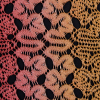 Hot Coral and Pale Marigold Ombre Raschel Lace - Detail | Mood Fabrics