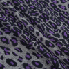 Pansy Purple and Gray Jaguar Printed Crinkled Chiffon - Folded | Mood Fabrics