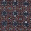 Rust and Ensign Blue Mandala Floral Polyester Print | Mood Fabrics