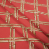 Fiesta Orange and Taffy Bamboo Printed Polyester Jersey - Folded | Mood Fabrics