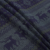 Imperial Purple Reindeer and Snowflake Knit Printed Polyester Chiffon - Folded | Mood Fabrics