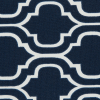 Dress Blues and White Moroccan Printed Polyester Jersey - Detail | Mood Fabrics
