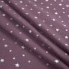 Eggplant Cotton Jersey with Metallic Foil Stars - Folded | Mood Fabrics