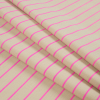 Beige and Neon Pink Striped Stretch Polyester Jersey - Folded | Mood Fabrics