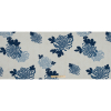 Ensign Blue and Turtledove Floral Printed Seersucker - Full | Mood Fabrics