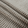 Butternut and Whisper White Houndstooth Raw Silk - Folded | Mood Fabrics