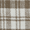 Butternut and Whisper White Tartan Plaid Raw Silk - Detail | Mood Fabrics