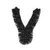 Black Chiffon Beaded Neckline Applique - 14 x 6 | Mood Fabrics