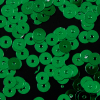 Bag of Jade Color Loose Sequins with Silver Back - 5mm - Detail | Mood Fabrics