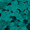 Bag of Teal Color Loose Sequins with Silver Back - 6mm - Detail | Mood Fabrics