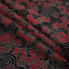 Famous NYC Designer Black and Red Hearts and Flowers Printed on a Silk Chiffon - Folded | Mood Fabrics
