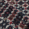 Blue, Red and Beige Tribal Printed Cotton Knit - Folded | Mood Fabrics