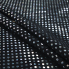 Small Black Goat Suede with Silver Metallic Polka Dots - Folded | Mood Fabrics