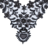Black Beaded Organza Neck Applique - 10 - Detail | Mood Fabrics