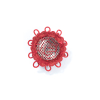 Red Round Beaded Applique - 2 - Detail | Mood Fabrics