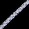 White Crochet Trim with Pink Ribbon - 1.25 | Mood Fabrics