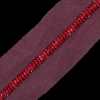 Red Fancy Beaded Trim with Organza Backing - 0.25 - Detail | Mood Fabrics