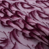 Orchid Smoke Stretch Mesh with Red Plum Embroidered Flocked Hearts - Folded | Mood Fabrics