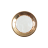 Ivory Pearlized & Gold Rim Plastic Button - 36L/23mm | Mood Fabrics