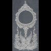 Fancy Silver Beaded Rhinestone Panel on a White Mesh - 37.5 x 19 | Mood Fabrics