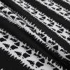 Black and White Abstract Awning Stripes on a Stretch Double Knit - Folded | Mood Fabrics