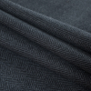 Cavalli Black and Gray Herringbone Double Faced Cashmere Coating - Folded | Mood Fabrics