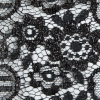 French Metallic Black Striped Floral Lace with Eyelash Edges - Detail | Mood Fabrics