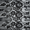 French Metallic Black Striped Floral Lace with Eyelash Edges | Mood Fabrics