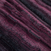 Famous NYC Designer Red Plum and Black Striped Faux Fur - Folded | Mood Fabrics