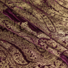 Amaranth Purple Velvet with Large-Scale Gold Damask Foil - Folded | Mood Fabrics