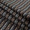 Quarry Blue and Tan Geometric Polyester Jacquard - Folded | Mood Fabrics