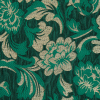 Metallic Gold and Emerald Green Floral Brocade - Detail | Mood Fabrics