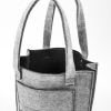 Small Light Gray Felt Mood Bag with Black Logo - Full | Mood Fabrics