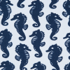 Patriot Blue and White Seahorse Printed Nylon Spandex - Detail | Mood Fabrics