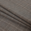 Natural Beige and Black Plaid Wool Suiting - Folded | Mood Fabrics