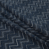 Alice & Olivia Insignia Blue Zig Zag Cotton Knit - Folded | Mood Fabrics