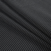 Black and White Pinstriped Rayon Double Knit - Folded | Mood Fabrics