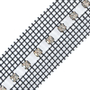 Silver and Black 1 Row Rhinestone Trimming - 1.25 - Detail | Mood Fabrics