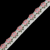Pink Floral Cotton Jacquard Ribbon - 0.5 - Detail | Mood Fabrics