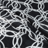 Black and Gray Violet Circles Printed Silk Charmeuse - Folded | Mood Fabrics