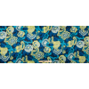 Imperial Blue and Limeade Ikat Printed Silk Charmeuse - Full | Mood Fabrics